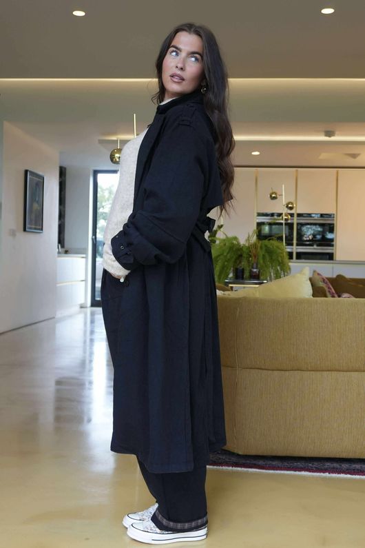 Mercer Soft Twill Trench Black /20 =